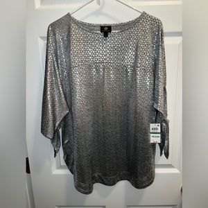 Brand New Silver Classy top! Folk Mix